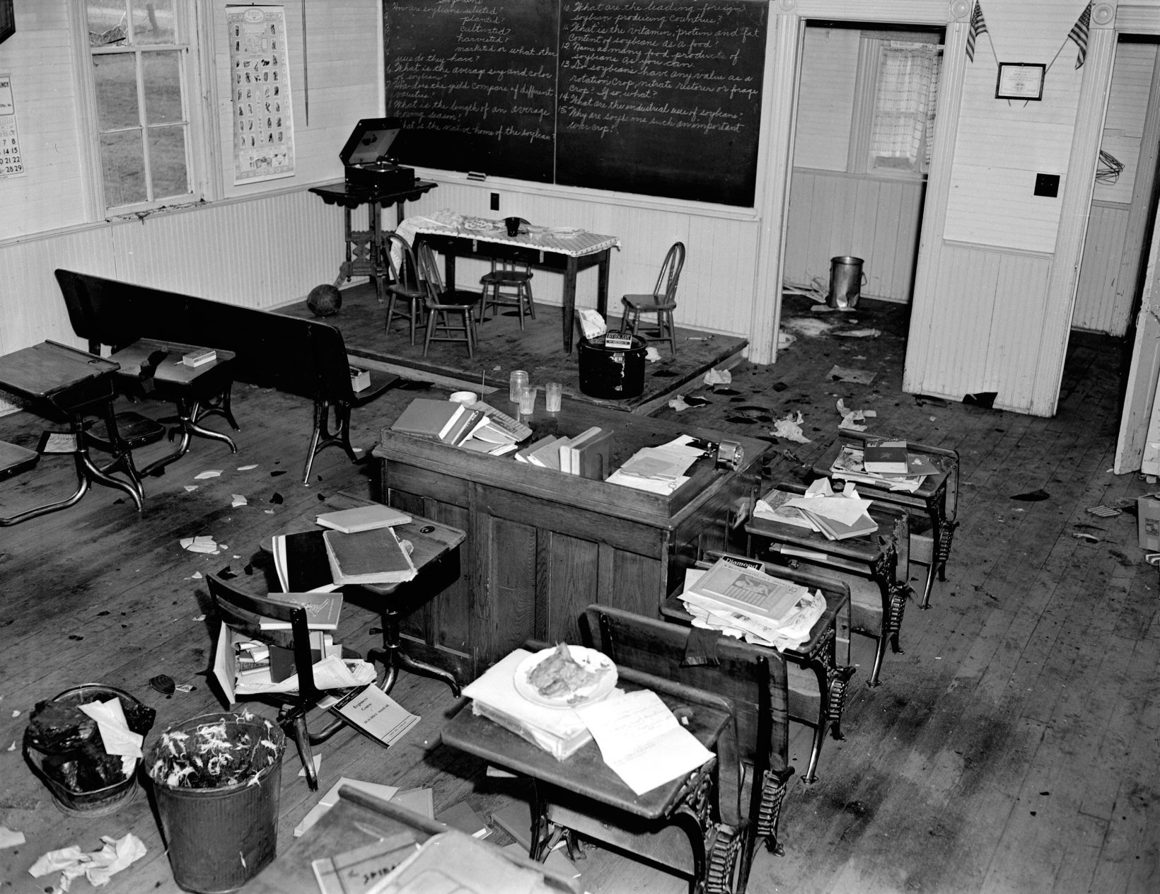 Vandalized schoolhouse
